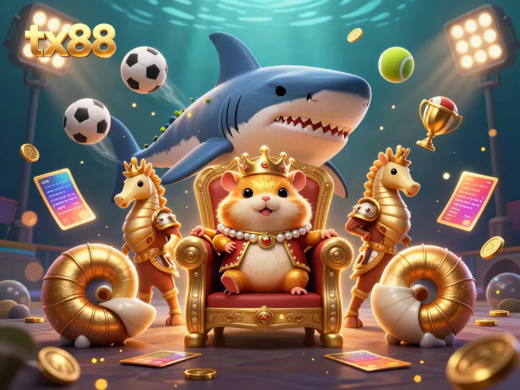 Engage in thrilling betting action with tx88 in a vibrant underwater casino scene.