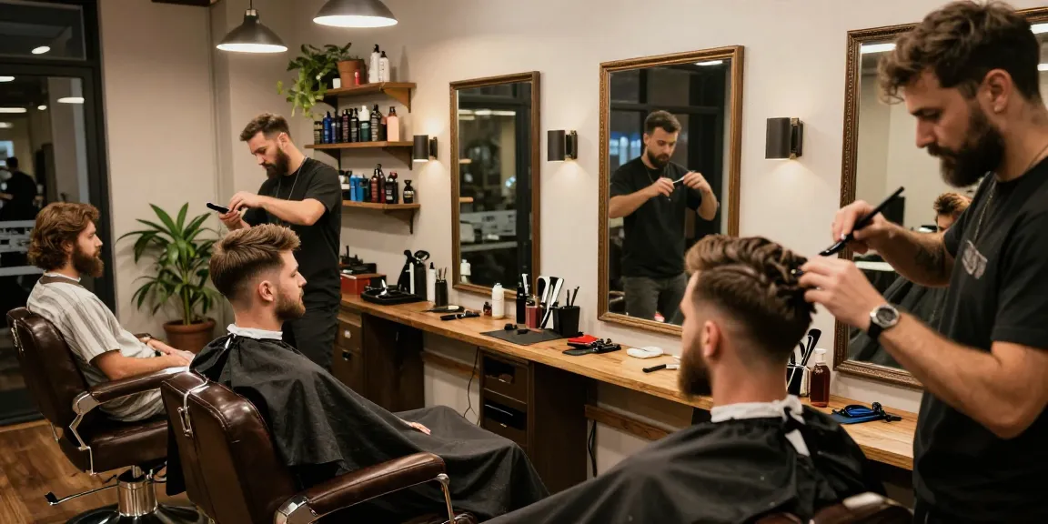 Barbershop experience featuring stylish grooming sessions with rokok88 atmosphere.