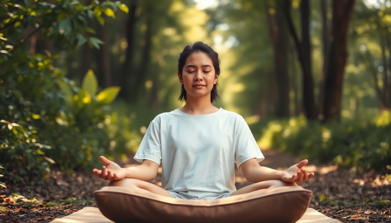 Enhance emotional wellbeing through serene meditation in nature.