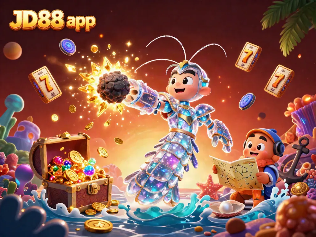 Experience thrilling gameplay in the JD88 app with vibrant game visuals and treasure-filled scenes.