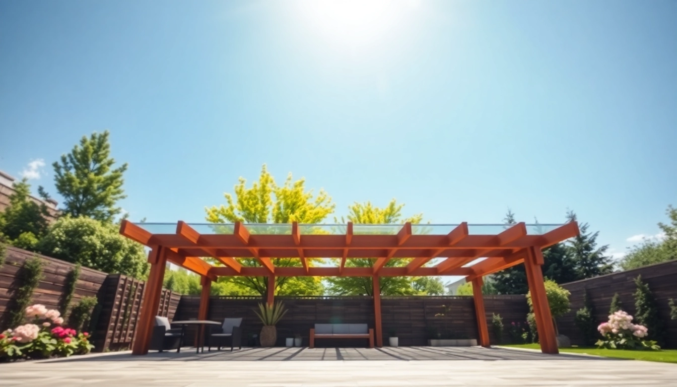 Terrassenueberdachung Ungarn mit modernem Design in einem wunderschönen Garten