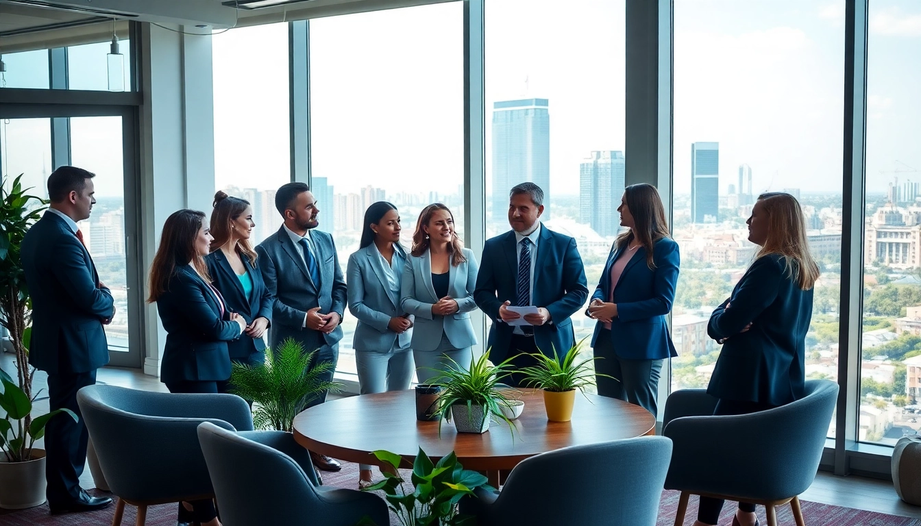Immobilienmakler Frankfurt Riedberg berät Kunden in einem modernen Büro mit urbaner Aussicht.