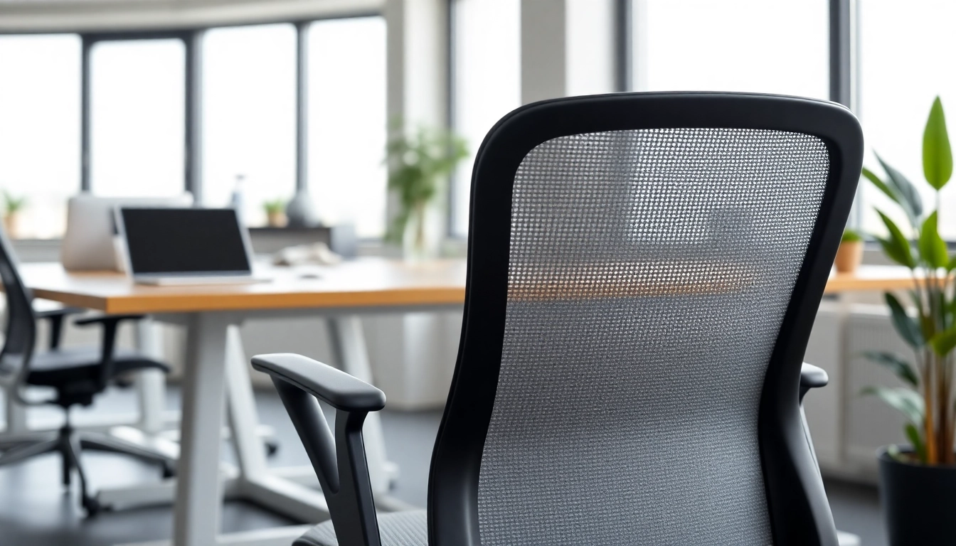 Herman Miller Aeron Stuhl in einem modernen Büro, ergonomisches Design und angenehme Atmosphäre.