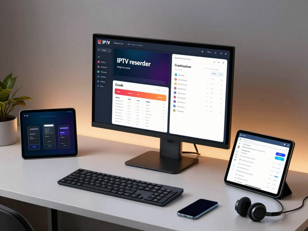IPTV reseller dashboard showcasing cloud subscription management and analytics for a robust digital platform.