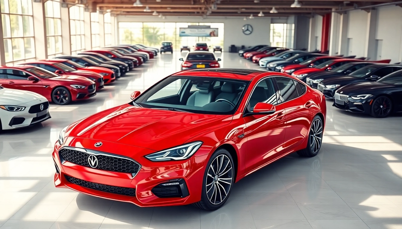 Auto kaufen: Elegante Autos in einem hellen Showroom präsentieren verschiedene Modelle.