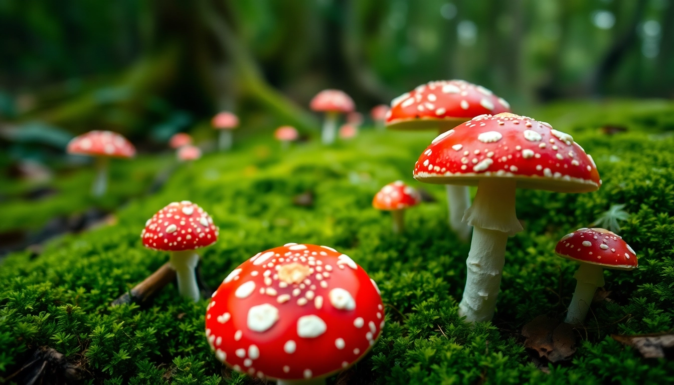 Fliegenpilz kaufen: Hochwertige Fliegenpilze in der Natur präsentieren sich in lebendigen Farben.