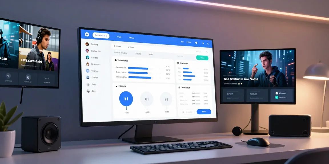 IPTV subscription management dashboard showcasing advanced analytics and user-friendly controls in a tech-forward environment.