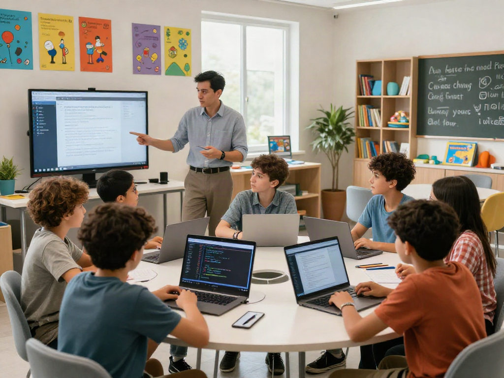 Students learning in a modern classroom with ROKOK88 curriculum resources.