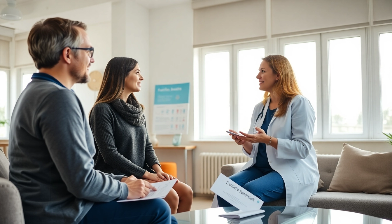 Ehepaar besucht eine Fachkraft, um Informationen zur dänische samenbank zu erhalten