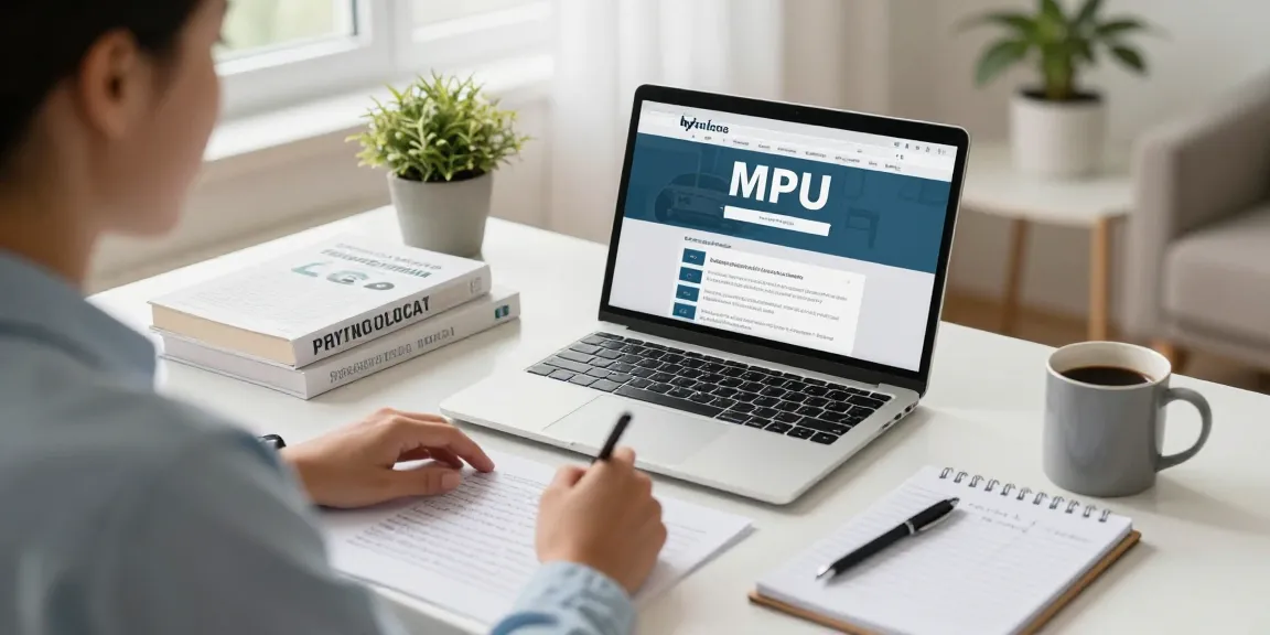 MPU Vorbereitung online - Person, die sich in einer konzentrierten Lernsitzung zu Hause für die medizinischpsychologische Untersuchung engagiert.