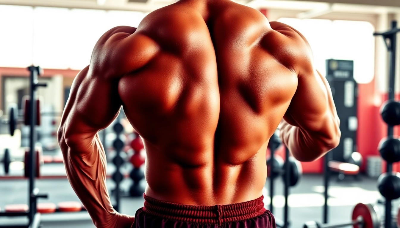 Aktiver Bodybuilder zeigt Stärke beim trenbolon kaufen im Fitnessstudio.