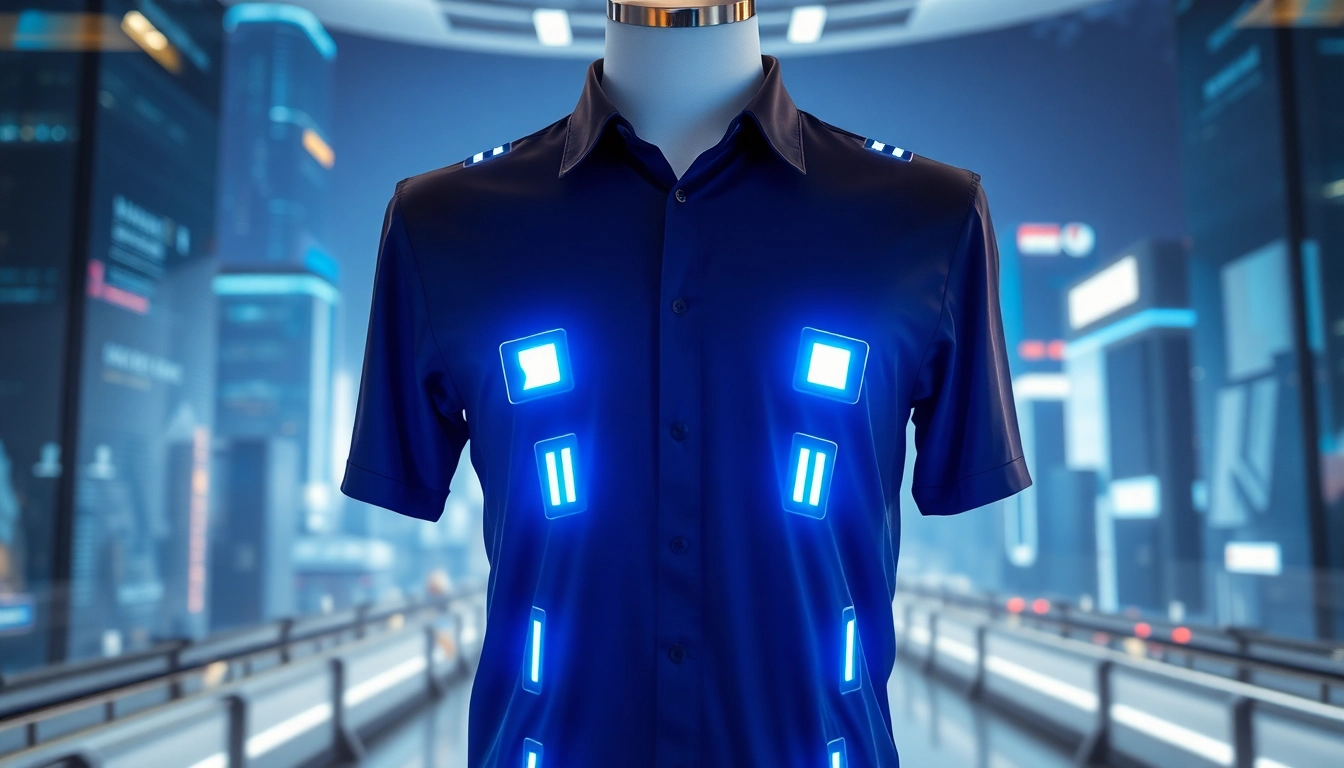 Innovative cyberware shirt designs mit leuchtenden Details und modernem Look.
