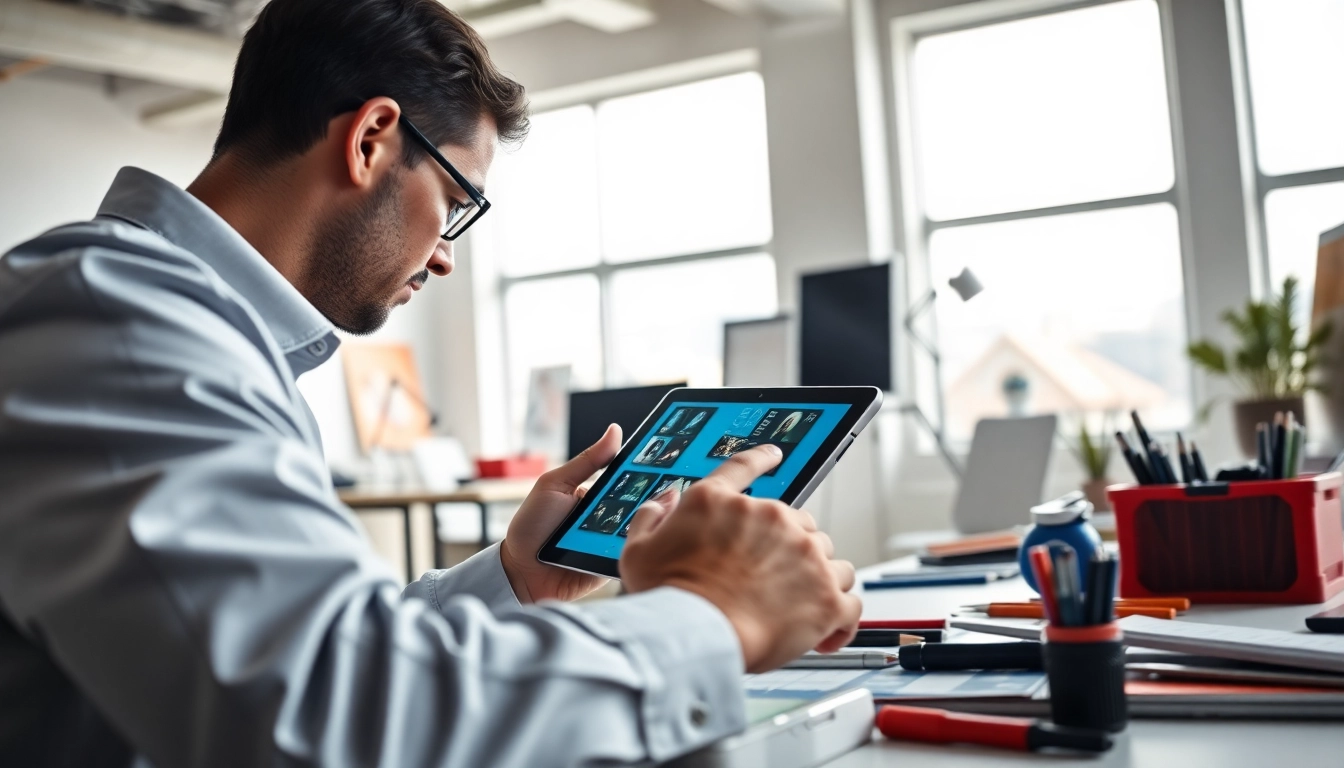 Gestalten Sie individuelle medialen selbst gestalten in einem modernen Designstudio mit kreativen Tools.