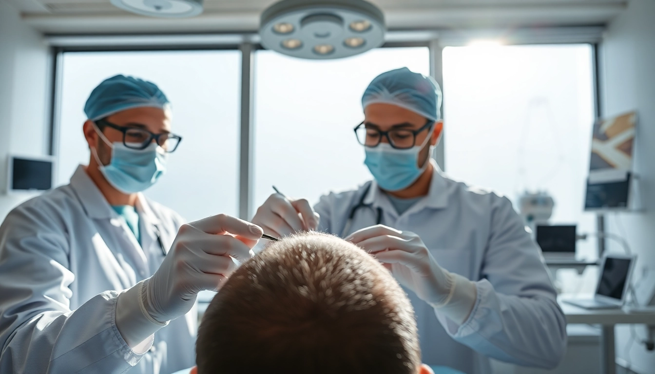 Erfahrene Ärzte bei einer haartransplantation türkei kosten für Patienten in einer modernen Klinik.