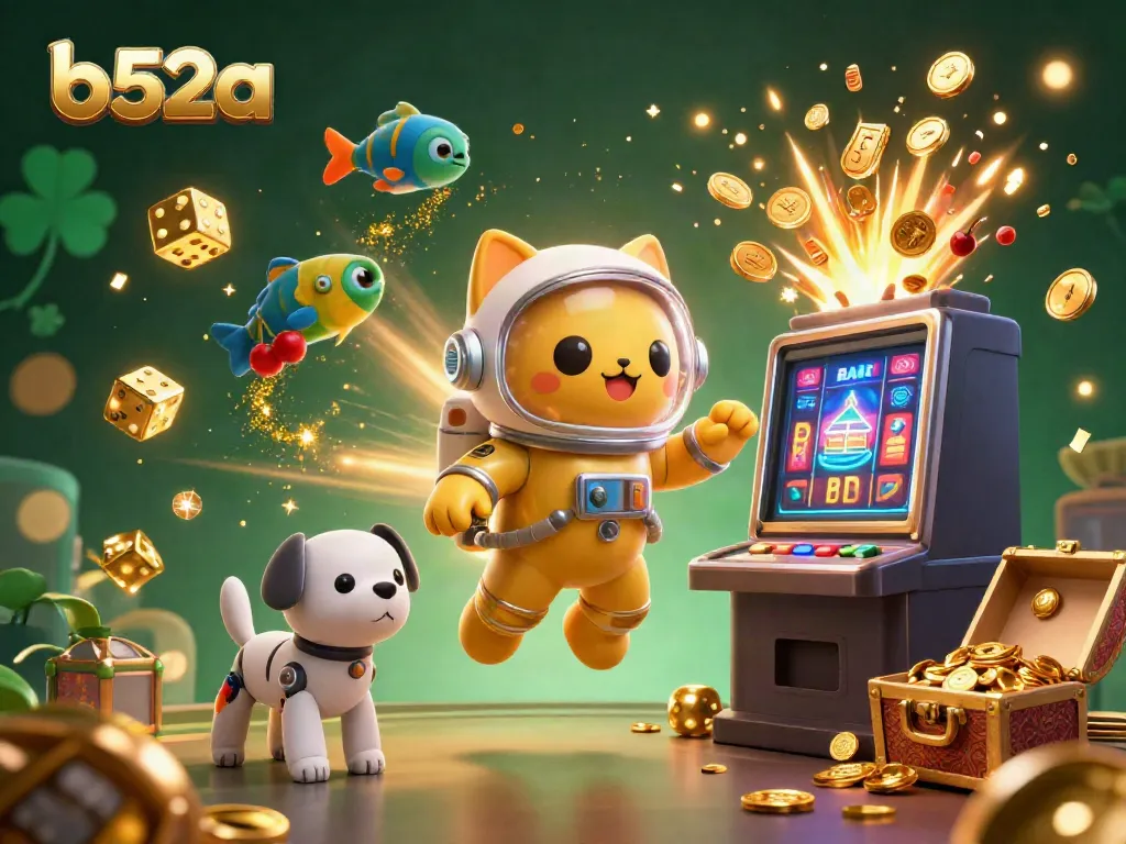 Engage in thrilling gaming with b52a as you explore a vibrant casino universe featuring an astronaut cat.