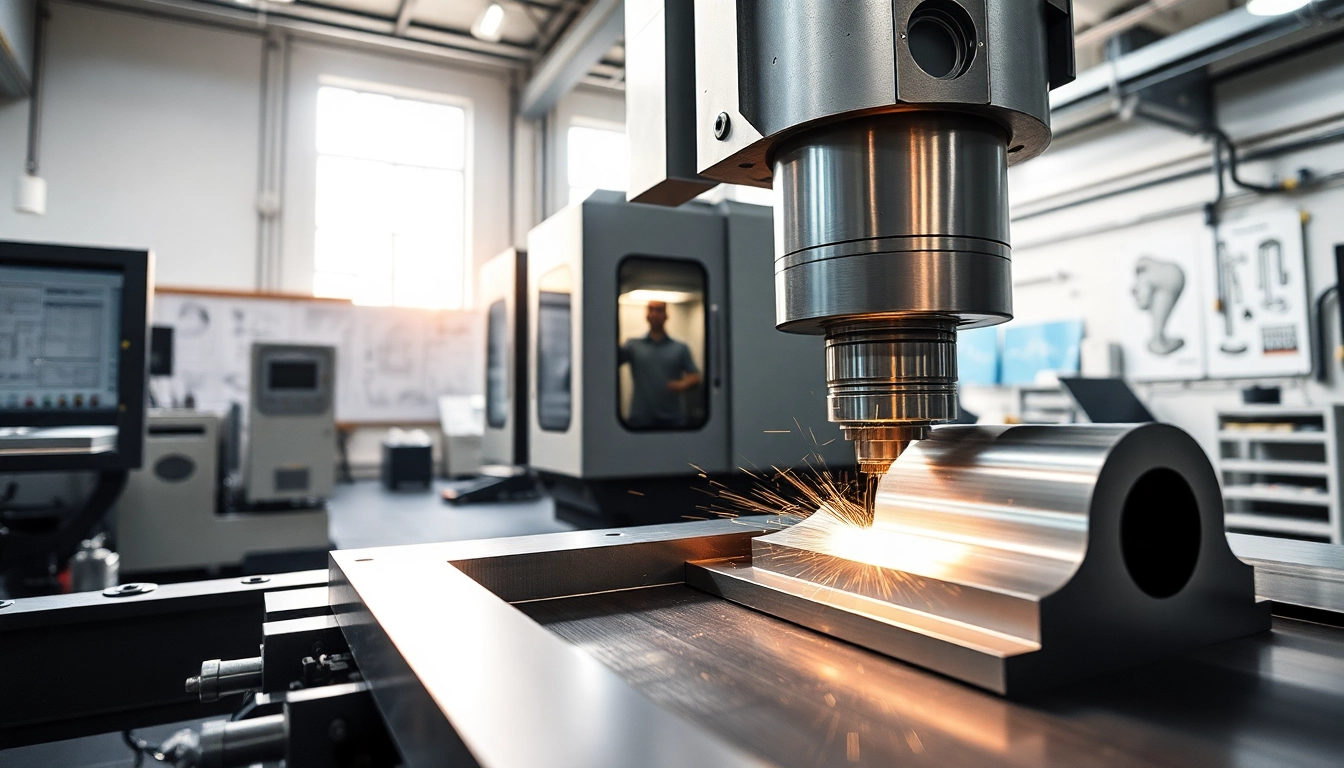 CNC Frästeile fertigen lassen in a professional workshop with advanced machinery cutting metal.