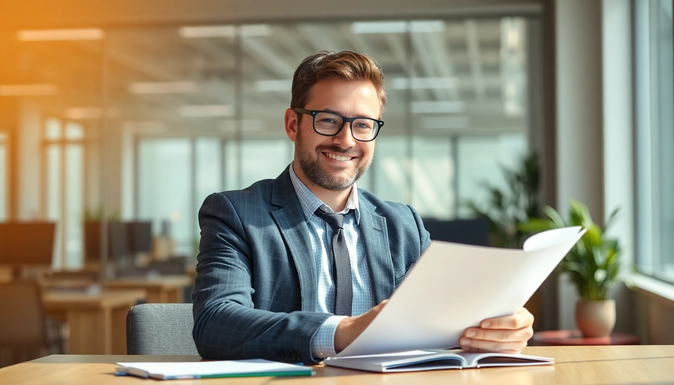 Unternehmensberatung: Ein Unternehmensberater analysiert Strategien in einem modernen Büro.