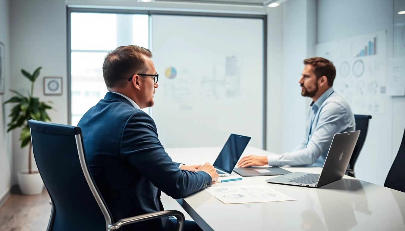 Headhunter Ingenieure in einem modernen Büro bei einer Beratungssitzung.