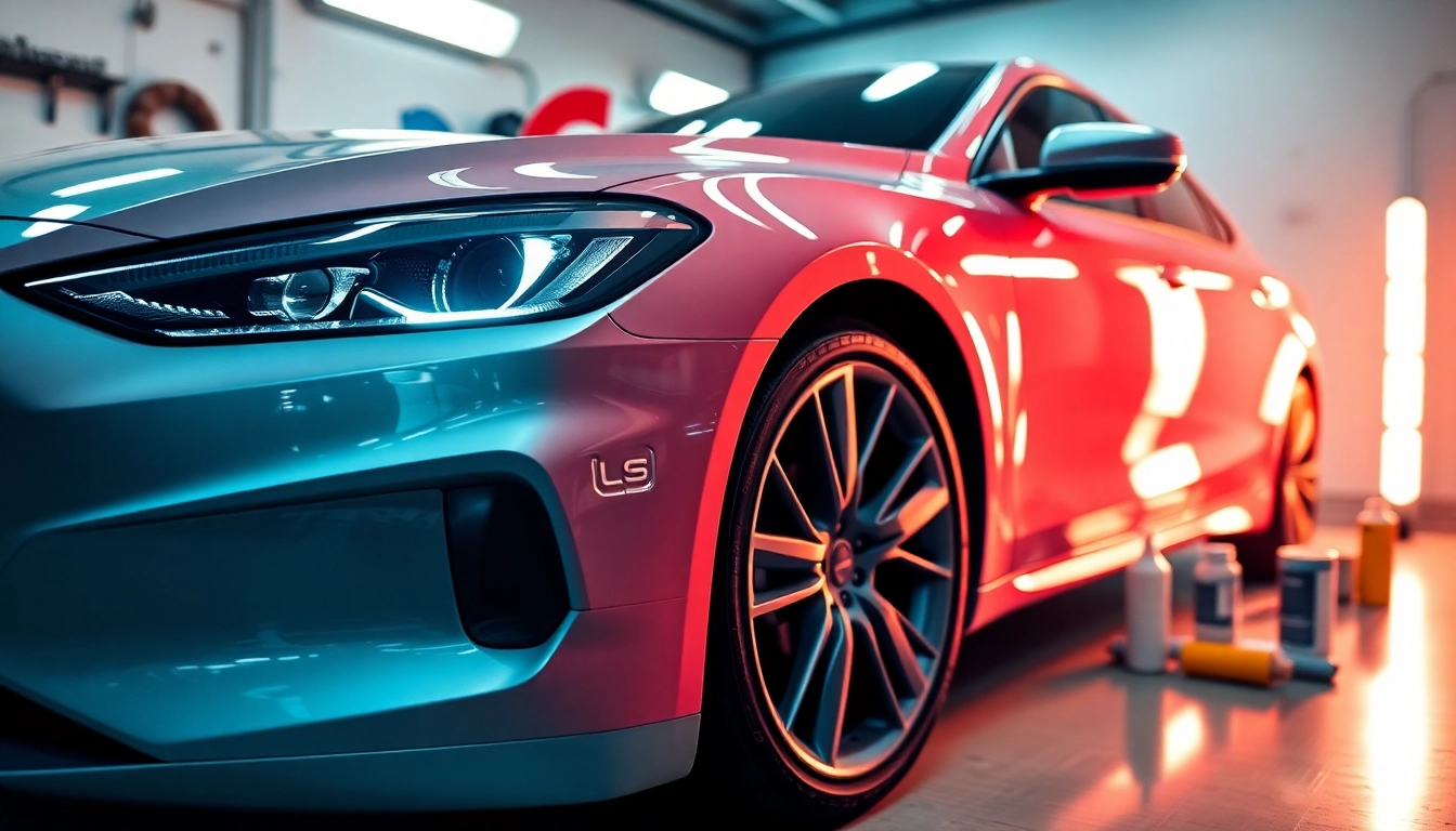 Autopolitur kaufen für einen glänzenden PKW in einer Autopflege-Werkstatt.