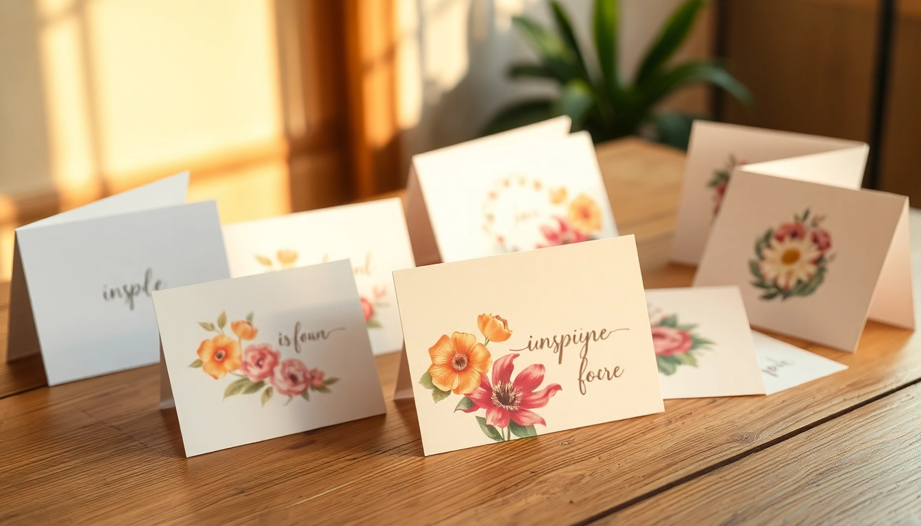 Schöne Karten auf einem rustikalen Tisch, betont durch sanftes Licht.