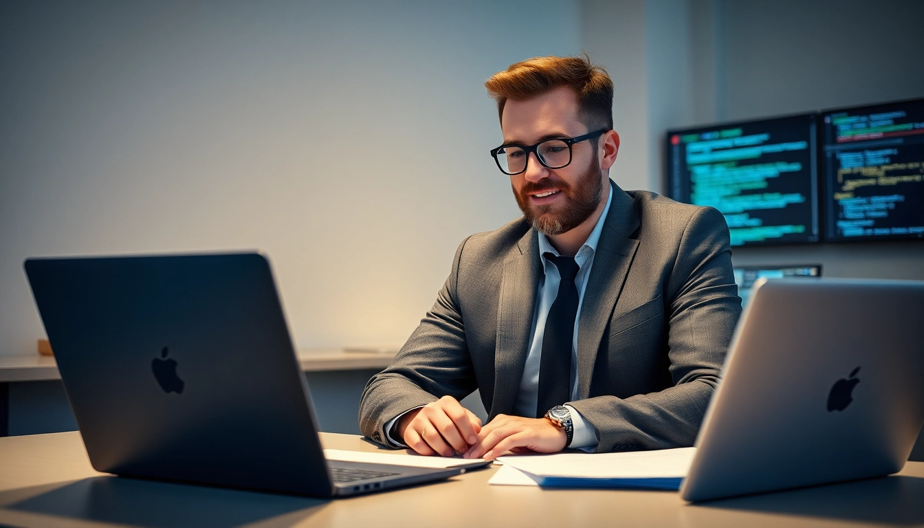 Professioneller Headhunter IT berät über talentierte IT-Kandidaten in einem modernen Büro.