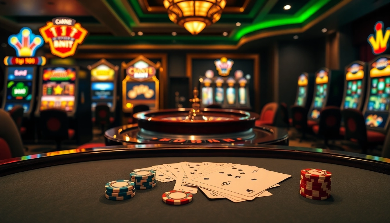 Experience thrilling gameplay at https://bj66.at with luxurious casino elements like poker chips and roulette wheels.