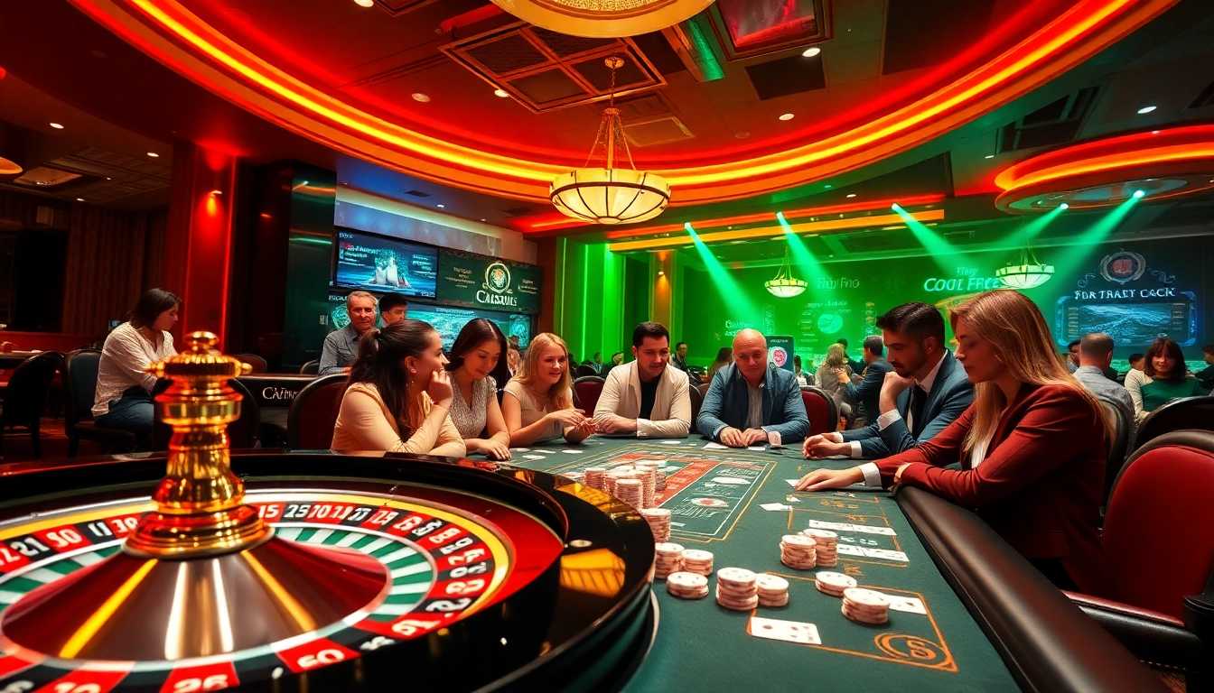 Play exciting card games at 733bet casino, showcasing poker chips and a roulette wheel in action.