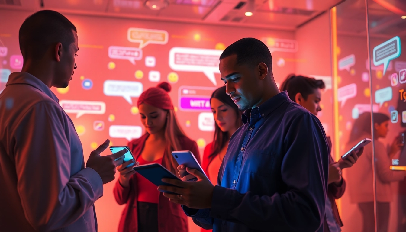 Engaging users in porn ai chat conversations with vibrant AI chatbots in a modern digital environment.