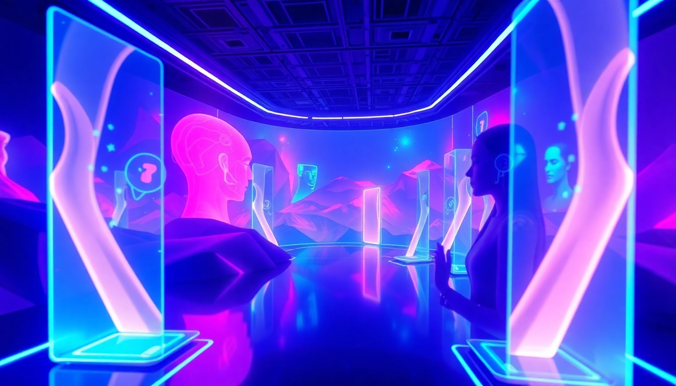 Engaging digital interface showcasing free sex ai interactions with vibrant AI avatars.