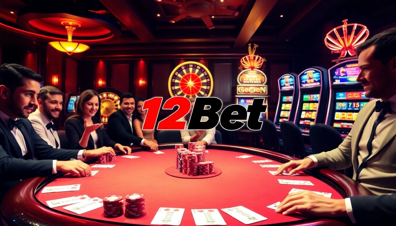 Players enjoying poker and roulette at 12Bet, showcasing the thrill of casino gaming.