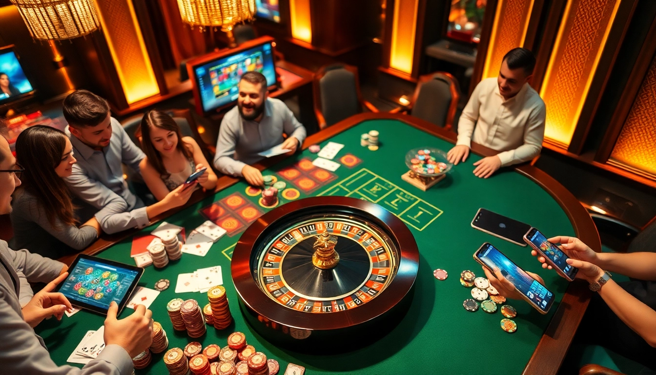 Engage in a thrilling round at cổng game hitclub with vibrant casino tables and interactive players.