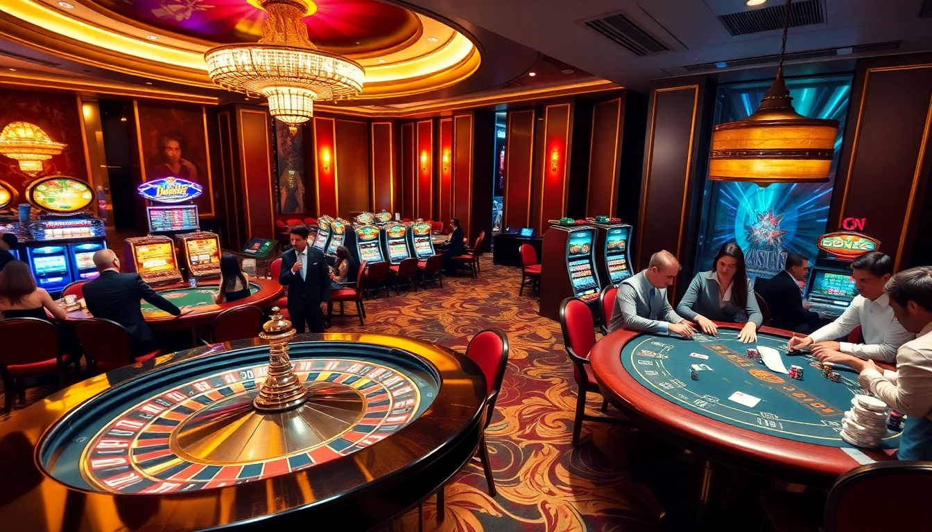 Experience the excitement at https://www.vaoluoitv.com/ with players engaging at a luxurious casino table.