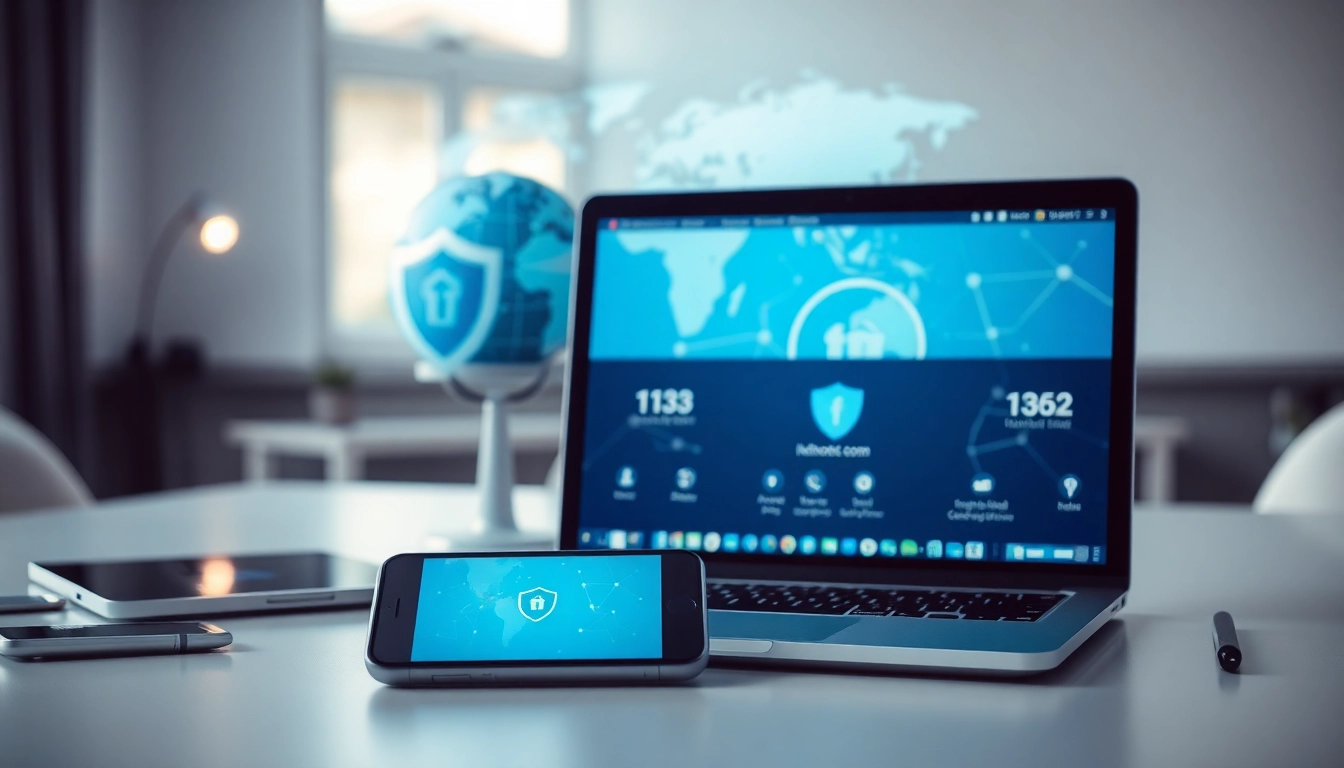 快连下载 application showcased on devices for secure internet connectivity.