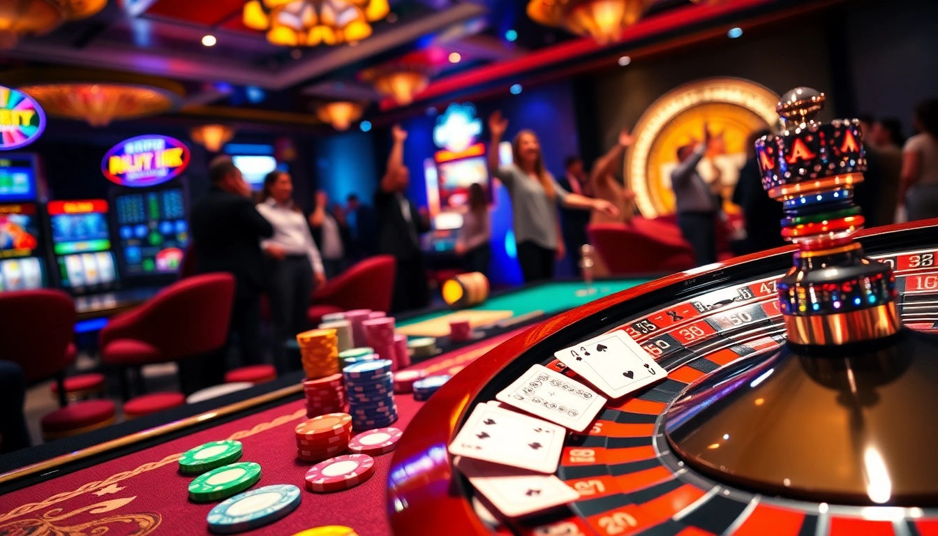 Experience the thrill of the five88 game with vibrant casino tables, chips, and roulette wheels.