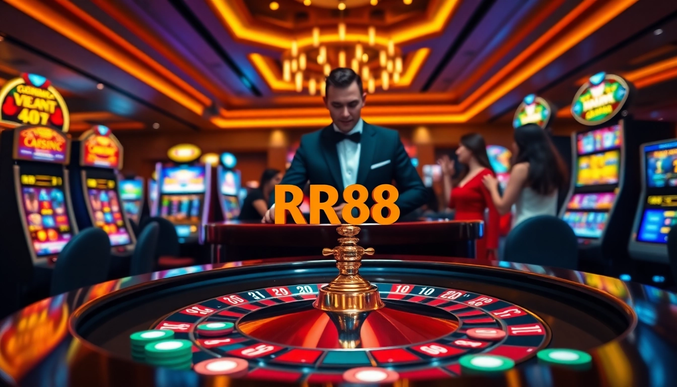 Players enjoying an exciting roulette game at the RR88 casino.