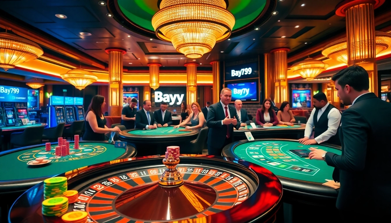 Experience thrilling casino games at Bay789 with vibrant tables and poker action.