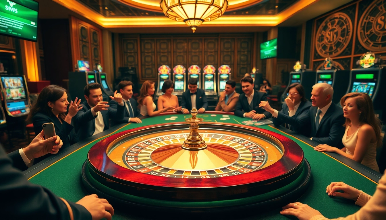 S8 casino scene featuring an exciting roulette table with vibrant players in a luxurious setting.