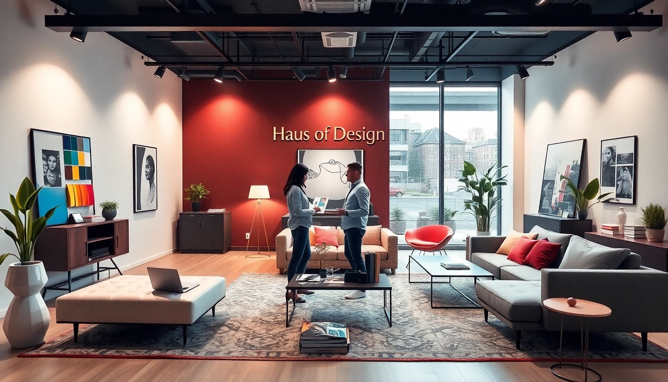 Creative interior design space at Haus of Design, featuring modern decor and vibrant color palettes.
