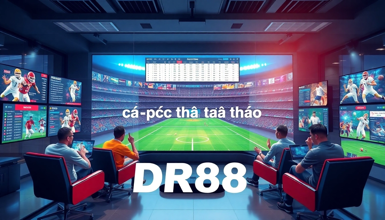 Betting interface showcasing cá cược thể thao DR88 with vibrant sports visuals and dynamic odds.