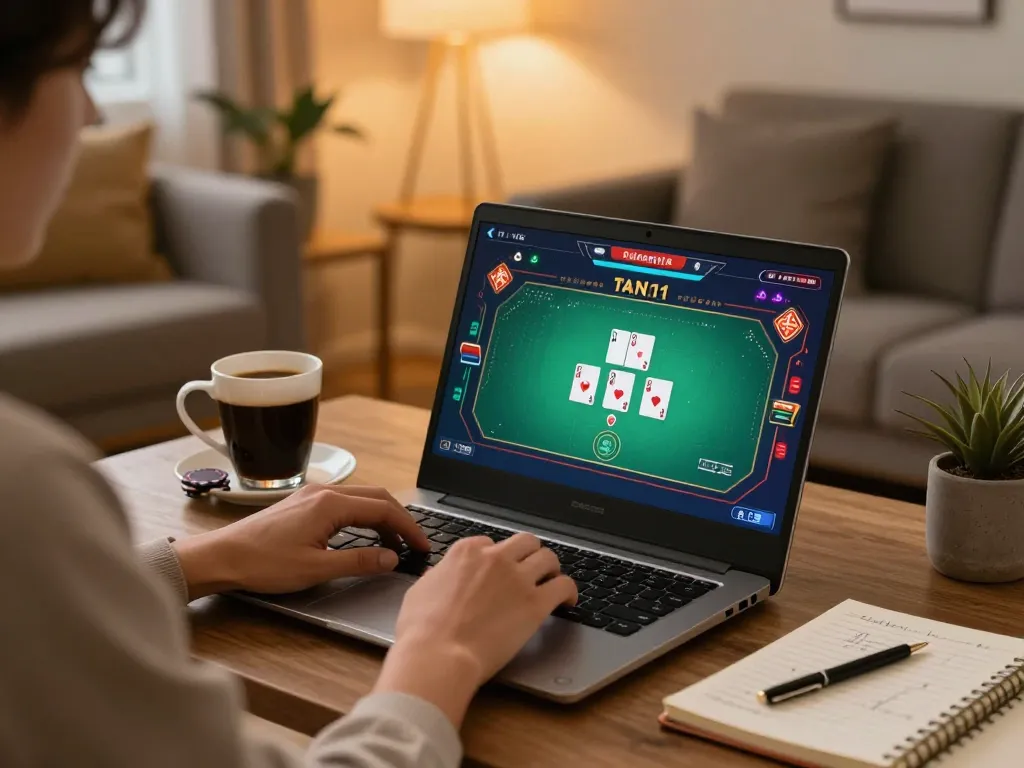 Engaging online casino gameplay at trang chủ F168 while enjoying a cozy home atmosphere.