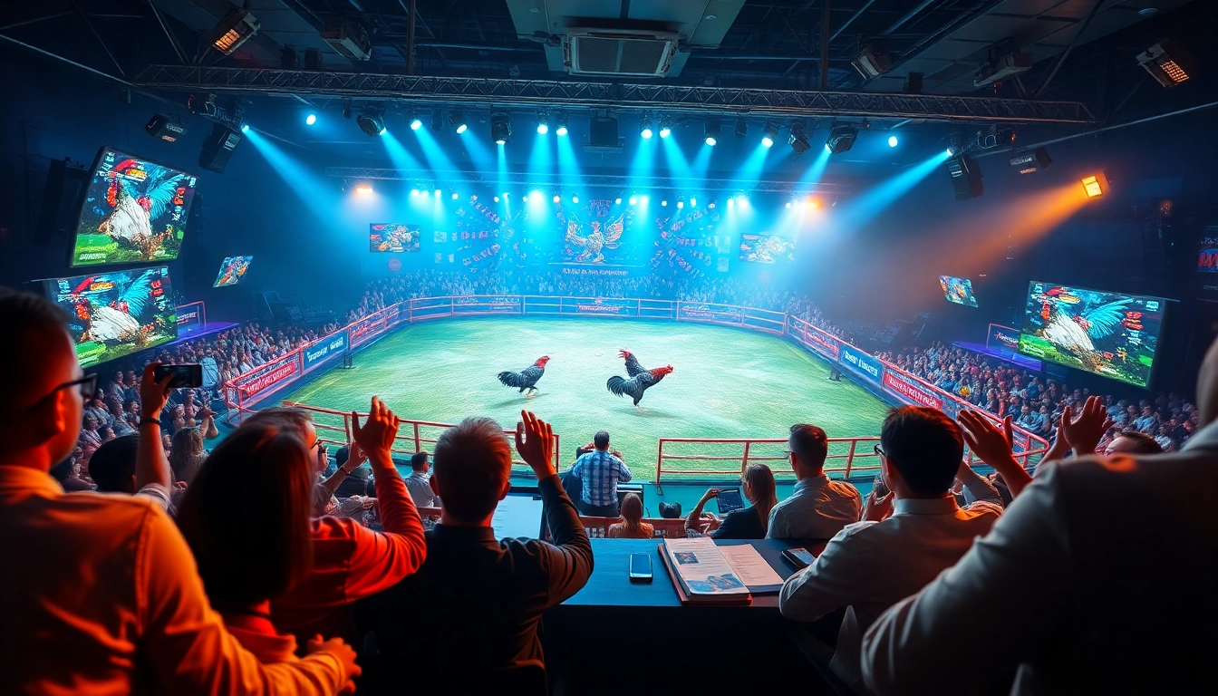 Experience đá gà trực tiếp live betting excitement with vibrant visuals and thrilling cockfighting action.