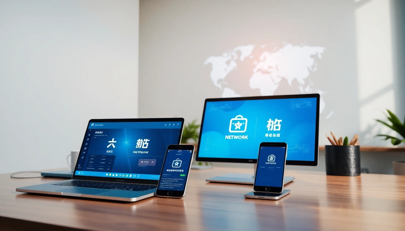 快连官网 展示在现代工作空间中跨设备的高速网络连接