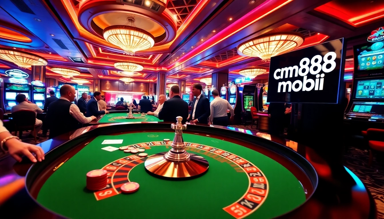 Experience high-stakes action at cm888 mobi's casino with vibrant roulette and eager players.