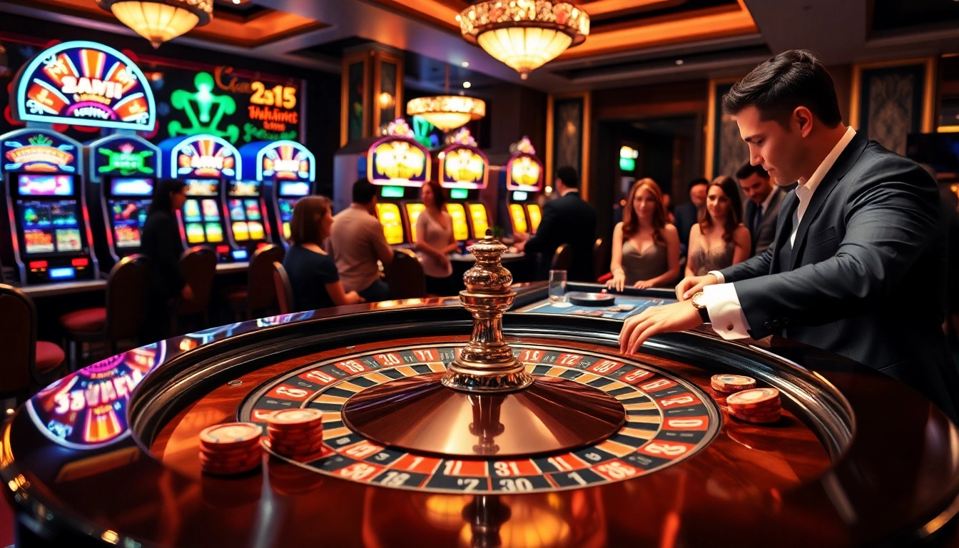 Engage in thrilling gameplay at https://go8.ae.org/ with a vibrant roulette table and excited players.