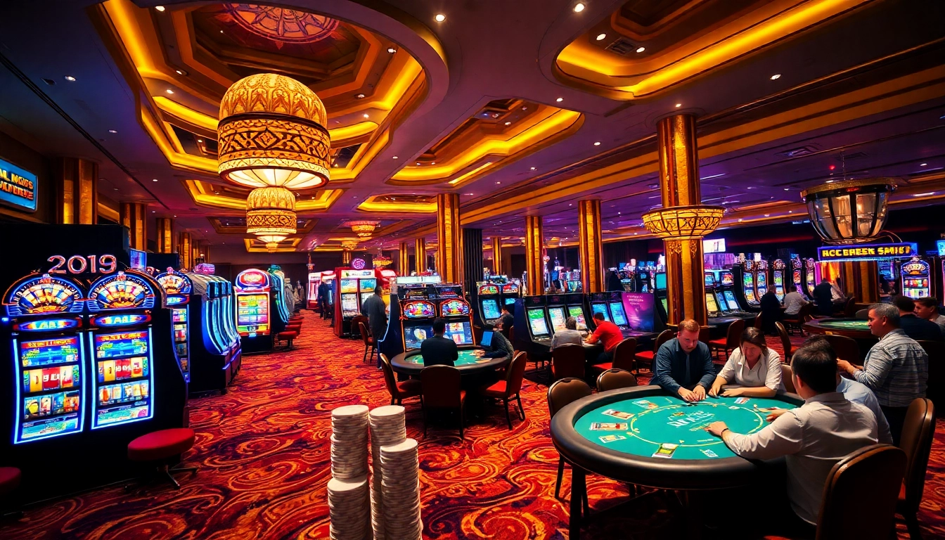 Engaging players at vibrant casino tables highlighting https://m98.uno/ and lively gambling action.