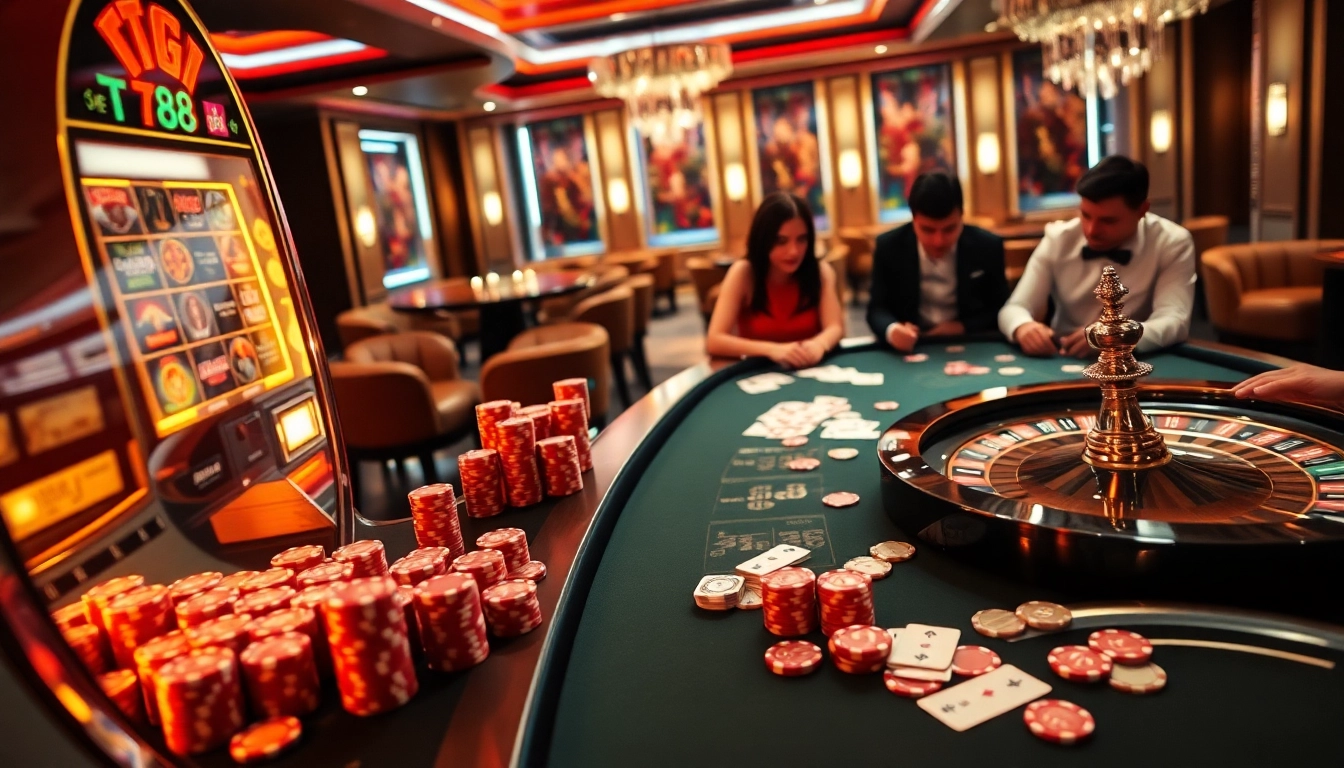 Experience the vibrant gambling atmosphere at TG 88 with dynamic casino tables and exciting game elements.