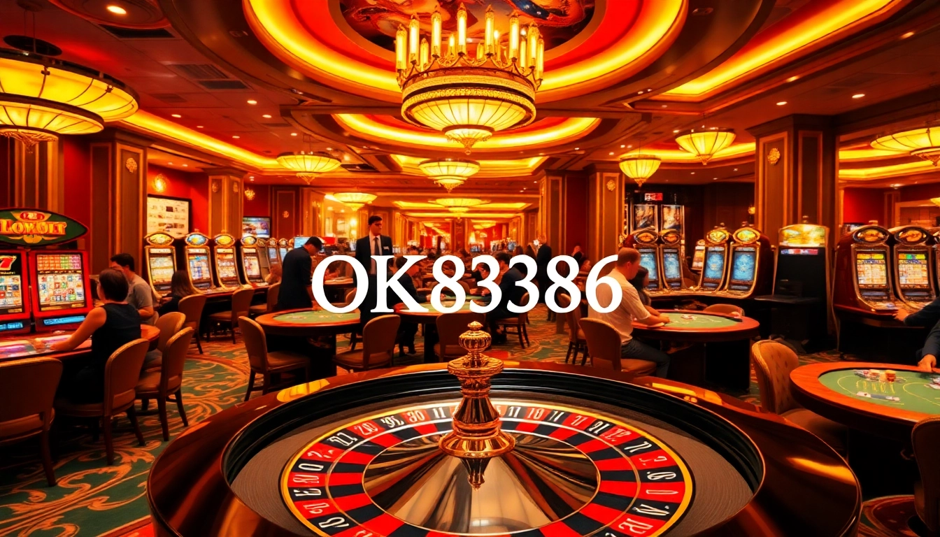 Experience the thrilling atmosphere of OK8386 casino with players engaging in exciting games and betting.