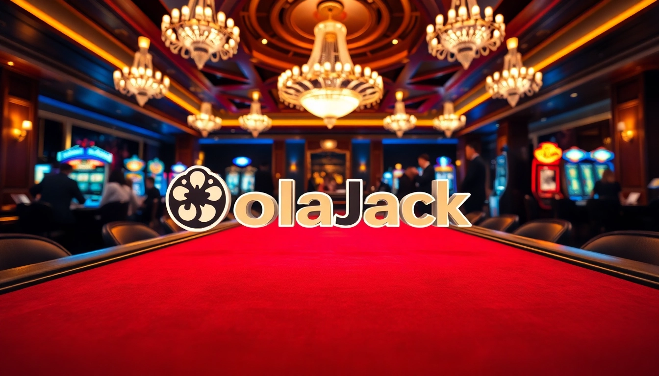 LolaJack Casino mit eleganten Spieltischen und luxuriösem Ambiente im Hintergrund. related image