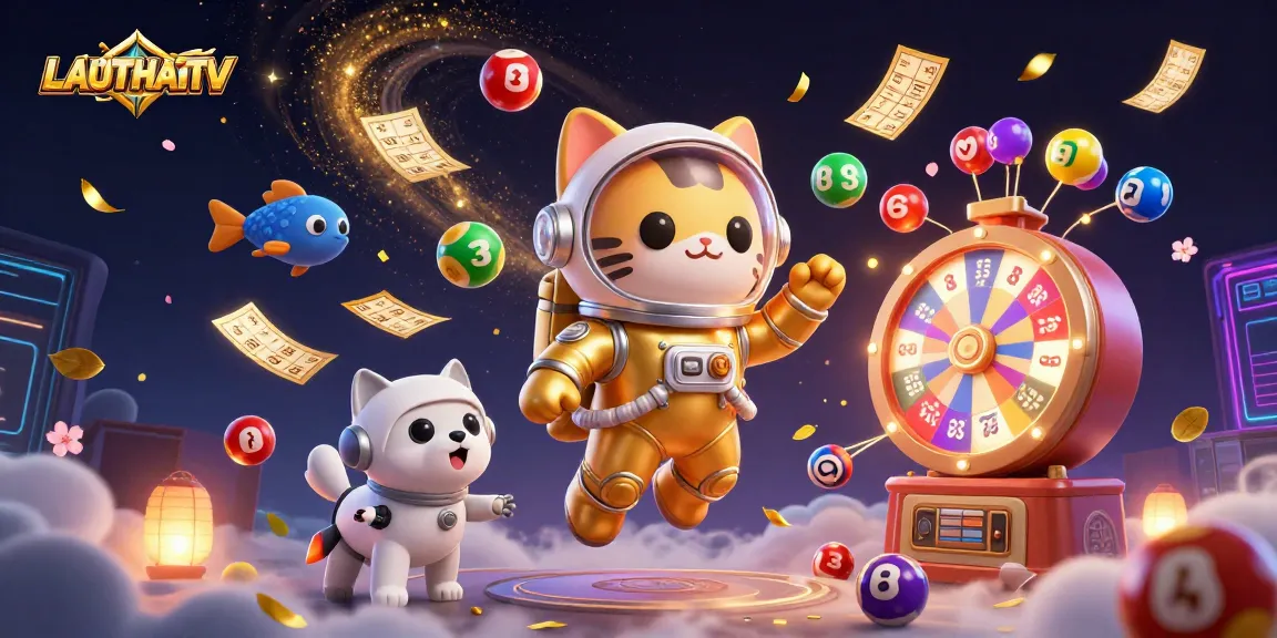 LAUTHAITV offers thrilling sports betting experiences with dynamic visuals, colorful lottery elements, and engaging characters.