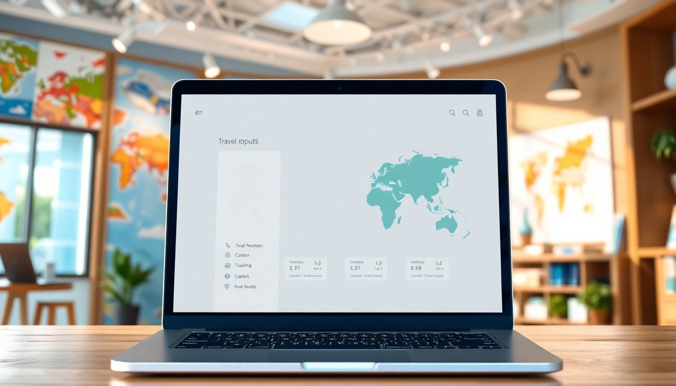 Optimizing your travel plans withai travel assistant in a modern, vibrant agency. related image